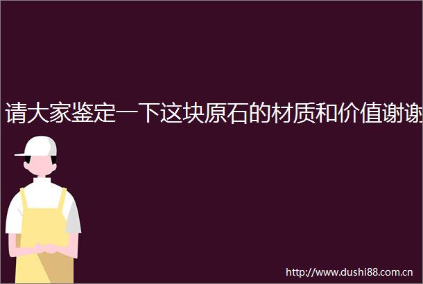 请大家鉴定一下这块原石的材质和价值谢谢