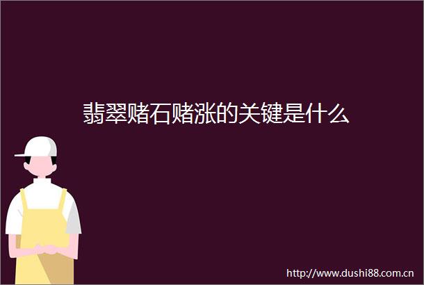 翡翠赌石赌涨的关键是什么