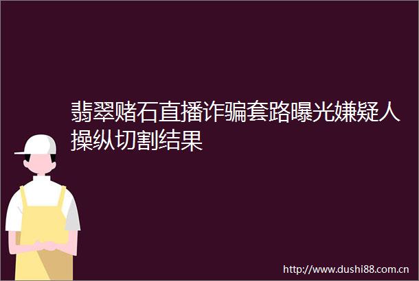 翡翠赌石直播诈套路嫌疑人操纵切割结果