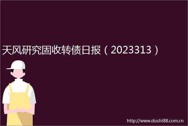 天风研究固收转债日报（2023313）