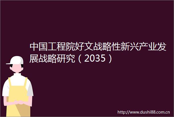 工程院好文战略性新兴产业发展战略研究（2035）