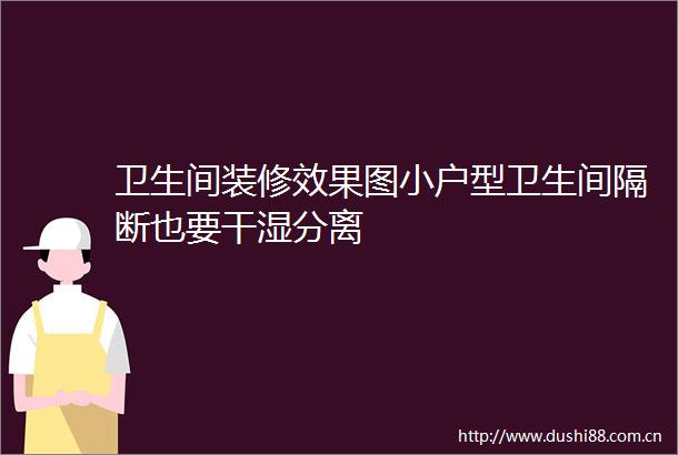 卫生间装修效果图小户型卫生间隔断也要干湿分离