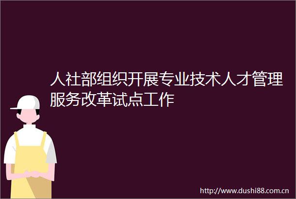 人社部组织开展专业技术人才管理服务改革试点工作