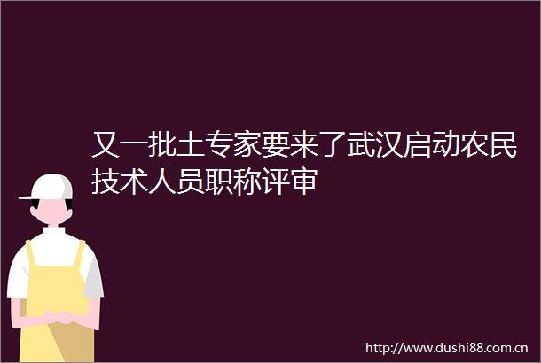 又一批土专家要来了武汉启动农民技术人员职称评审