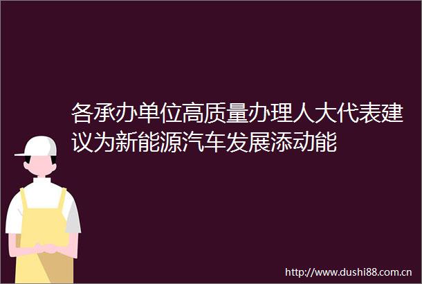 各承办单位高质量办理人大代表建议为新能源汽车发展添动能