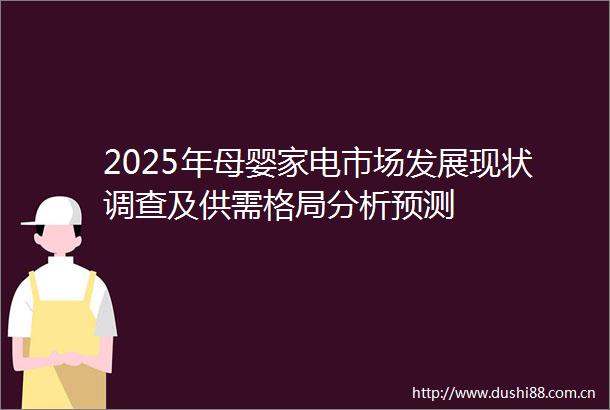 2025年母婴家电市场发展现状调查及供需格局分析预测