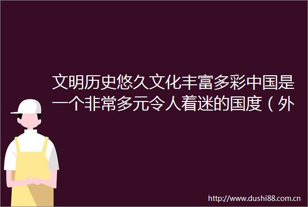 文明历史悠久文化丰富多彩是一个非常多元令人着迷的国度（外国游客感受之美）