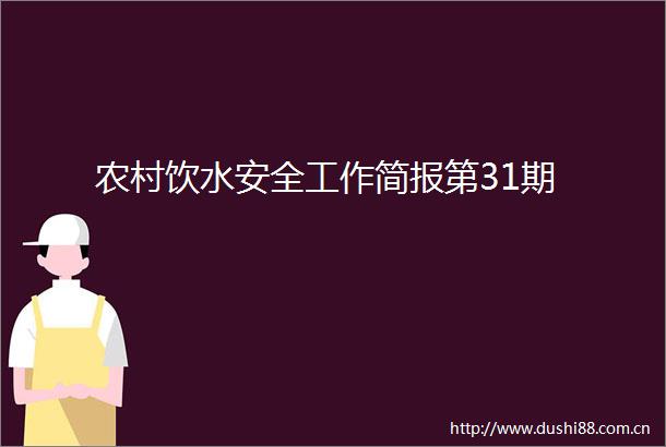 农村饮水安全工作简报第31期