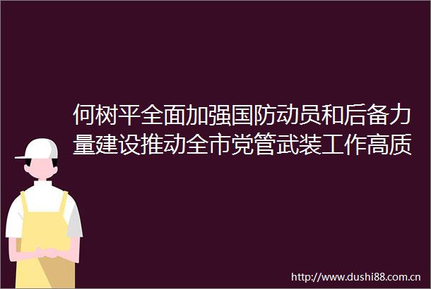 何树平全面加强国防动员和后备力量建设推动全市党管武装工作高质量发展