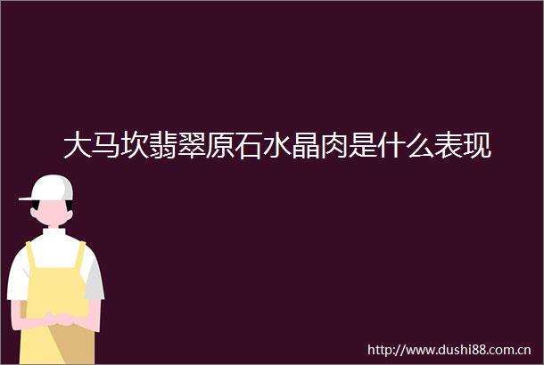 大马坎翡翠原石水晶肉是什么表现
