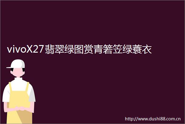 vivoX27翡翠绿图赏青箬笠绿蓑衣
