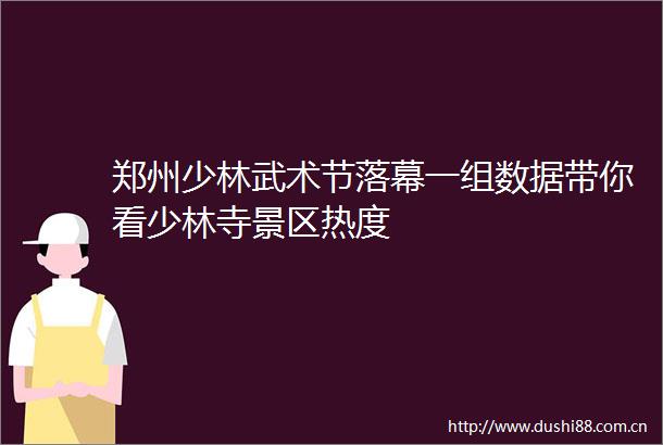 郑州少林武术节落幕一组数据带你看少林寺景区热度