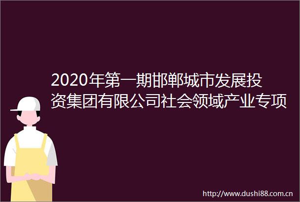 2020年第一期邯郸城市发展投资集团有限公司社会领域产业专项债券获AA评级