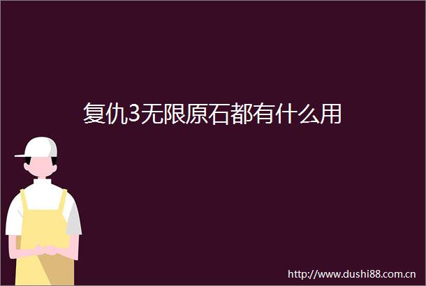 复仇3无限原石都有什么用