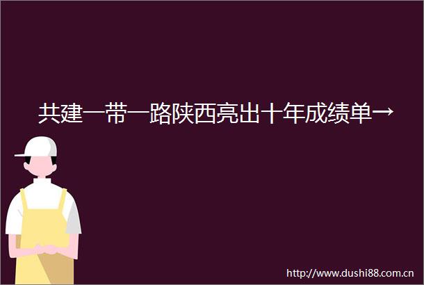 共建一带一路陕西亮出十年成绩单→