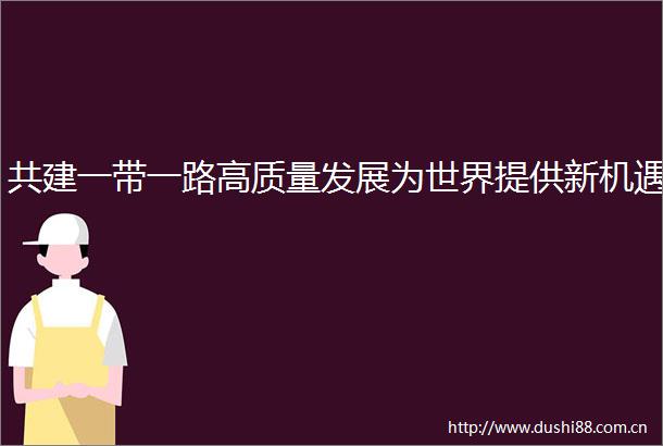 共建一带一路高质量发展为世界提供新机遇