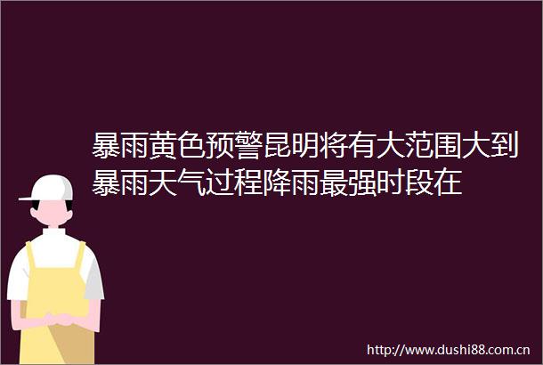暴雨黄色预警昆明将有大范围大到暴雨天气过程降雨最强时段在