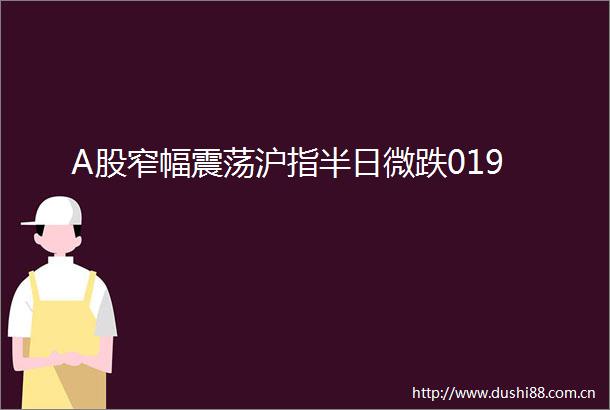 A股窄幅震荡沪指半日微跌019