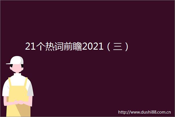 21个热词前瞻2021（三）