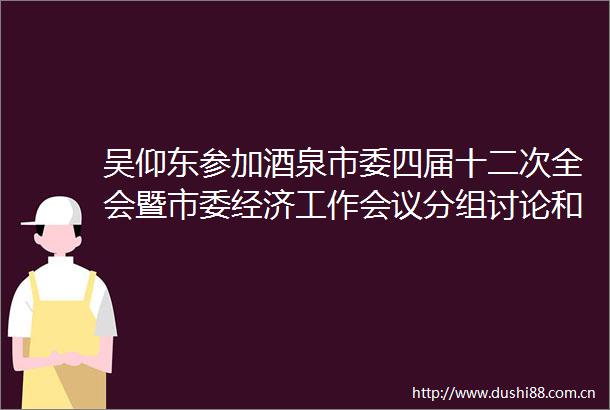 吴仰东参加酒泉市委四届十二次全会暨市委经济工作会议分组讨论和审议