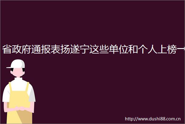 省通报表扬遂宁这些单位和个人上榜→