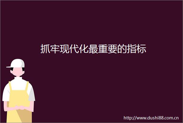 抓牢现代化最重要的指标