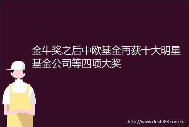 金牛奖之后中欧基金再获十大明星基金公司等四项大奖