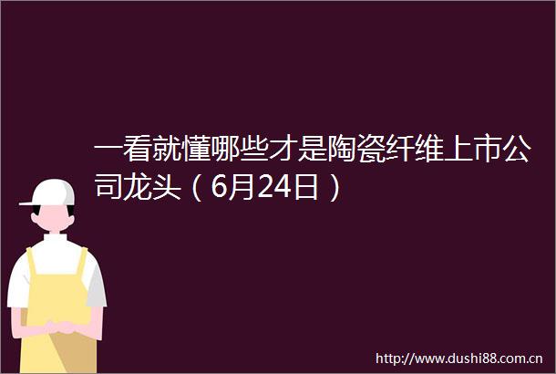一看就懂哪些才是陶瓷纤维上市公司龙头（6月24日）
