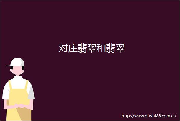 对庄翡翠和翡翠