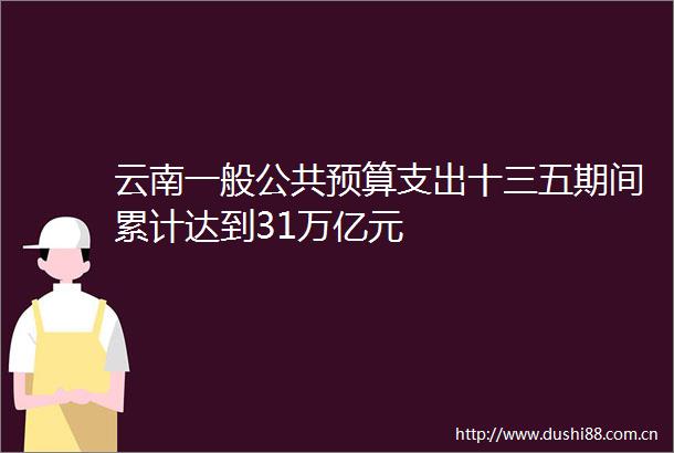 云南一般公共预算支出十三五期间累计达到31万亿元