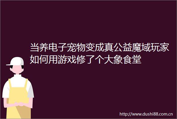当养电子宠物变成真公益魔域玩家如何用游戏修了个大象食堂