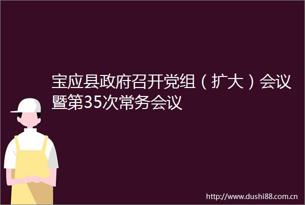 宝应县召开党组（扩大）会议暨第35次常务会议
