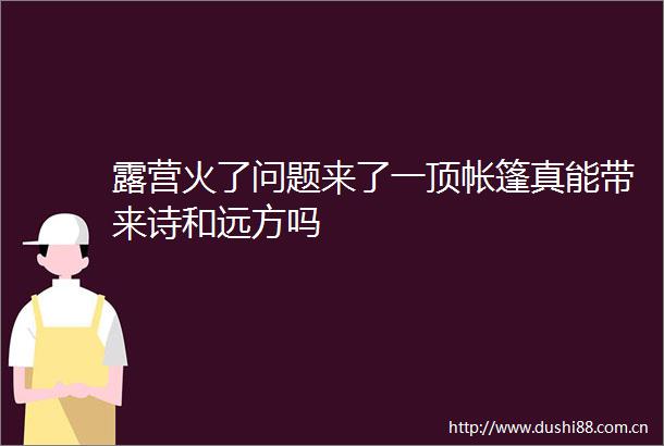 露营火了问题来了一顶帐篷真能带来诗和远方吗