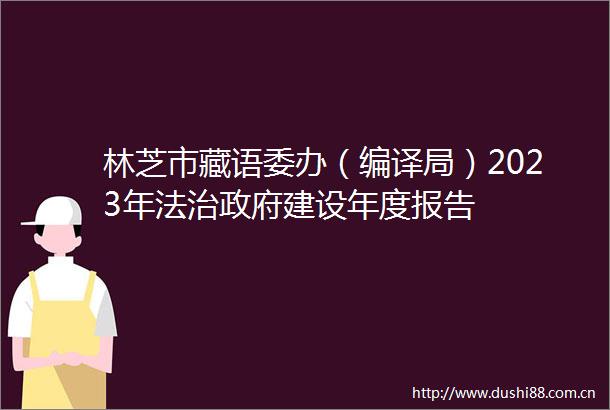 林芝市藏语委办（编译局）2023年法治建设年度报告
