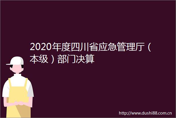 2020年度四川省应急管理厅（本级）部门决算
