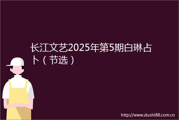 长江文艺2025年第5期白琳占卜（节选）