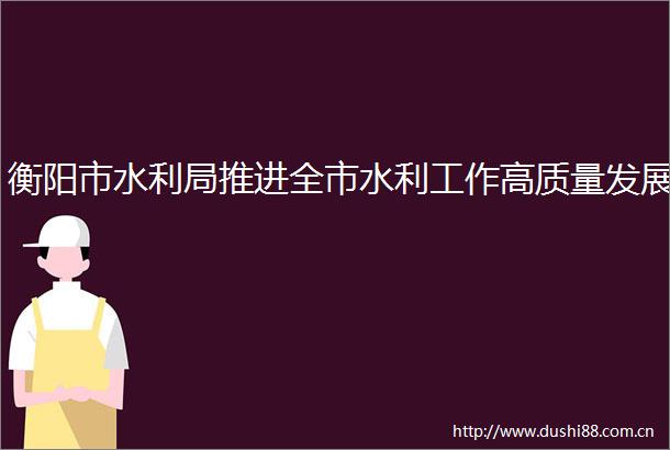 衡阳市水利局推进全市水利工作高质量发展