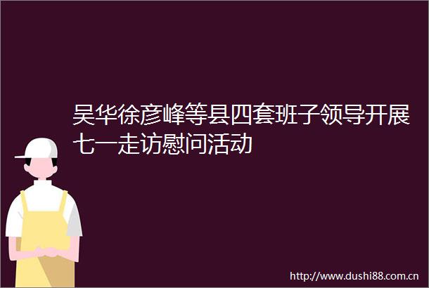 吴华徐彦峰等县四套班子开展七一走访慰问活动