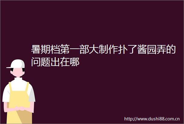 暑期档第一部大制作扑了酱园弄的问题出在哪