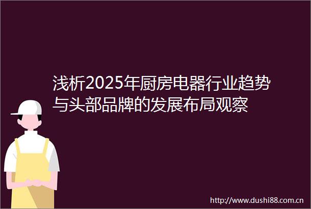 浅析2025年厨房电器行业趋势与头部品牌的发展布局观察