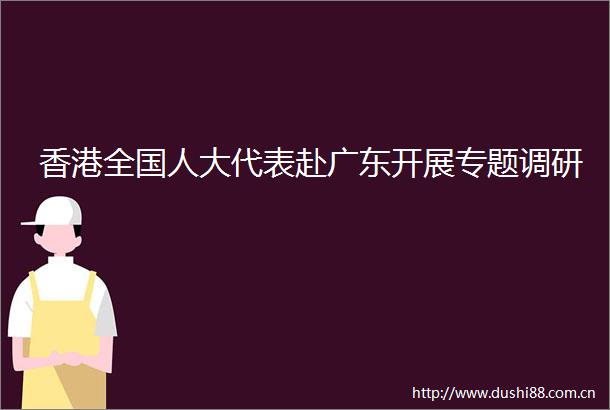 香港全国人大代表赴广东开展专题调研