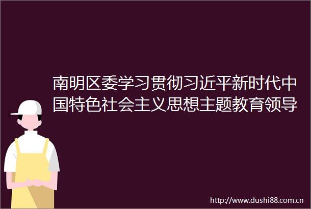 南明区委学习贯彻新时代特色社会主义思想主题教育小组（扩大）会议召开
