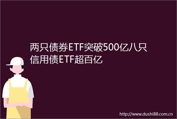 两只债券ETF突破500亿八只信用债ETF超百亿