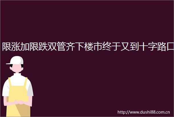 限涨加限跌双管齐下楼市终于又到十字路口