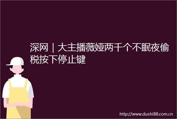 深网｜大主播薇娅两千个不眠夜偷税按下停止键