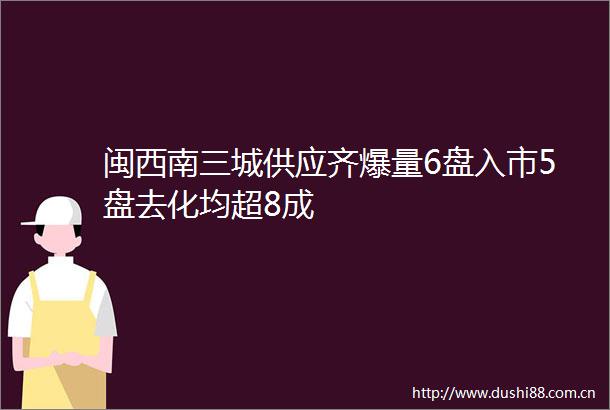 闽西南三城供应齐爆量6盘入市5盘去化均超8成