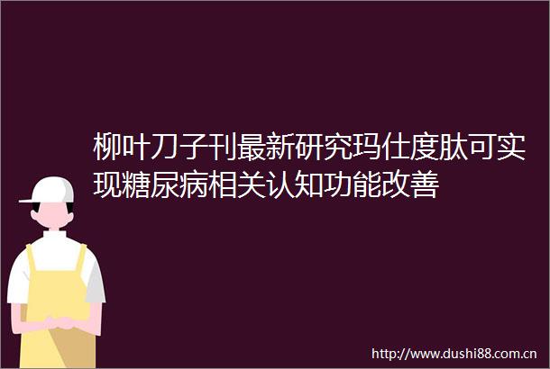 柳叶刀子刊最新研究玛仕度肽可实现糖尿病相关认知功能改善