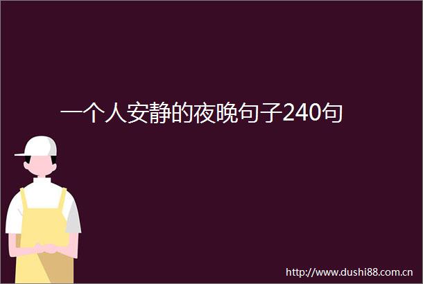 一个人安静的夜晚句子240句