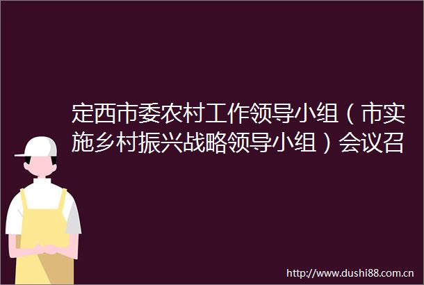 定西市委农村工作小组（市实施乡村振兴战略小组）会议召开