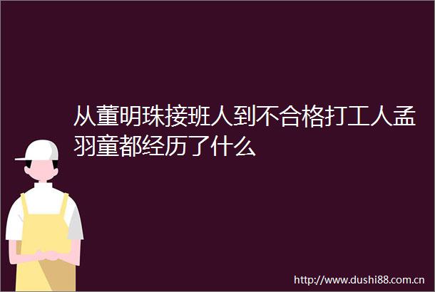 从董明珠接班人到不合格打工人孟羽童都经历了什么